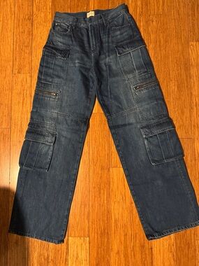 Alice + Olivia Dark Blue Cargo Jeans